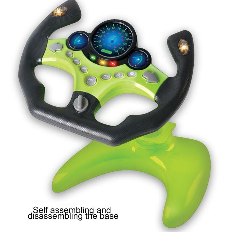 Steering Wheel Toy Kids Steering Wheel For Backseat Play And Drive Interactive Steering Wheel Children's Toy With Light And
