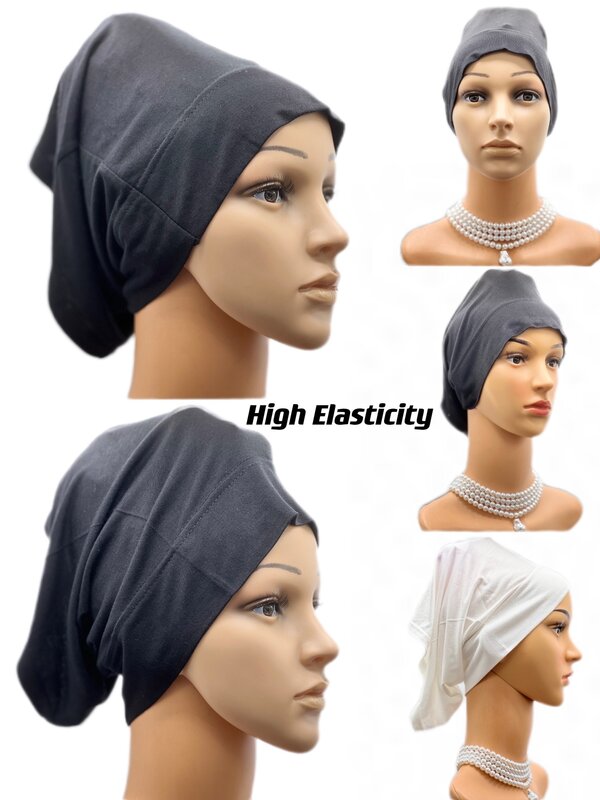Musulmano traspirante morbido Hijab cappello di cotone islamico elastico interno Hijab comodo cappello inferiore cappello indiano donna Hijab testa sciarpa