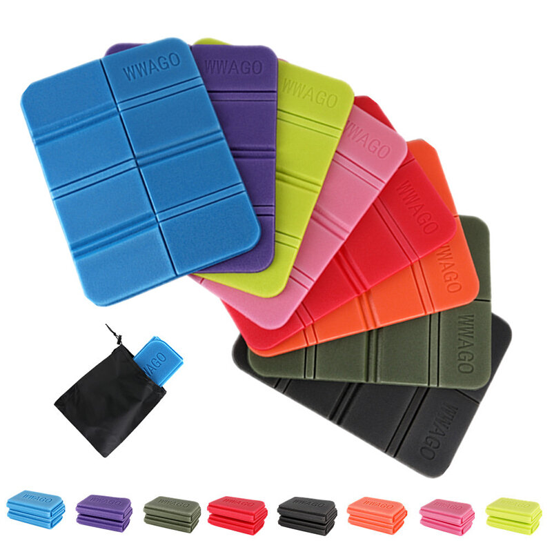 WWAGO Folding Anti-Moisture Mat Outdoor Portable Insulation Anti-Moisture Mat Hiking Seat Mat Xpe Foam Moisture-Proof Butt Mat