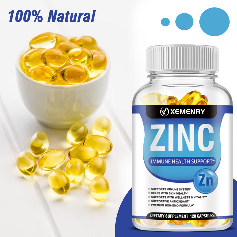 Cápsulas de Zinc para la defensa inmunológica del cuerpo, Ultra absorbibles, no transgénicas, sin necesidad de cloro, 120 cápsulas vegetarianas