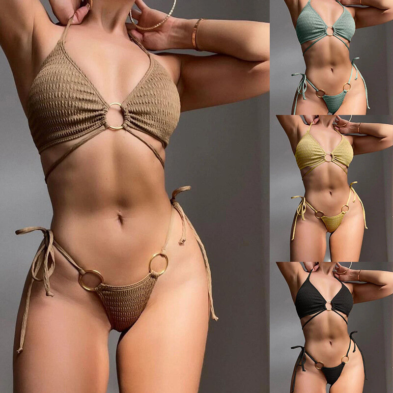 Maillot de bain brésilien sexy sans bretelles pour femmes, bikini, string, bandage, baigné, 2023