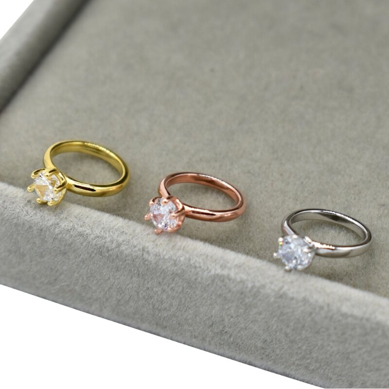 คริสตัลแองเจิลแหวนชุดเด็กผู้หญิงภาพ Props ทารกแรกเกิด Golden Rose Gold แหวนเงินประณีตทารกแรกเกิดแหวน