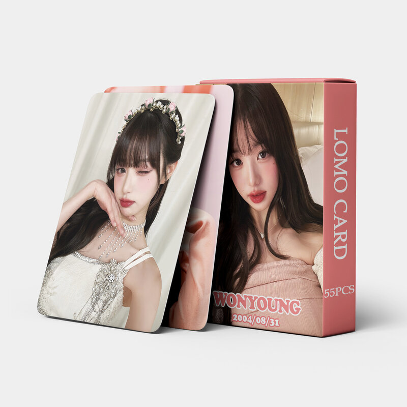 Kpop WonYoung 개인 박스 카드, 하이 퀄리티 HD 사진, 한국 스타일 LOMO 코팅 카드, 팬 컬렉션 포토카드, 55 개/세트