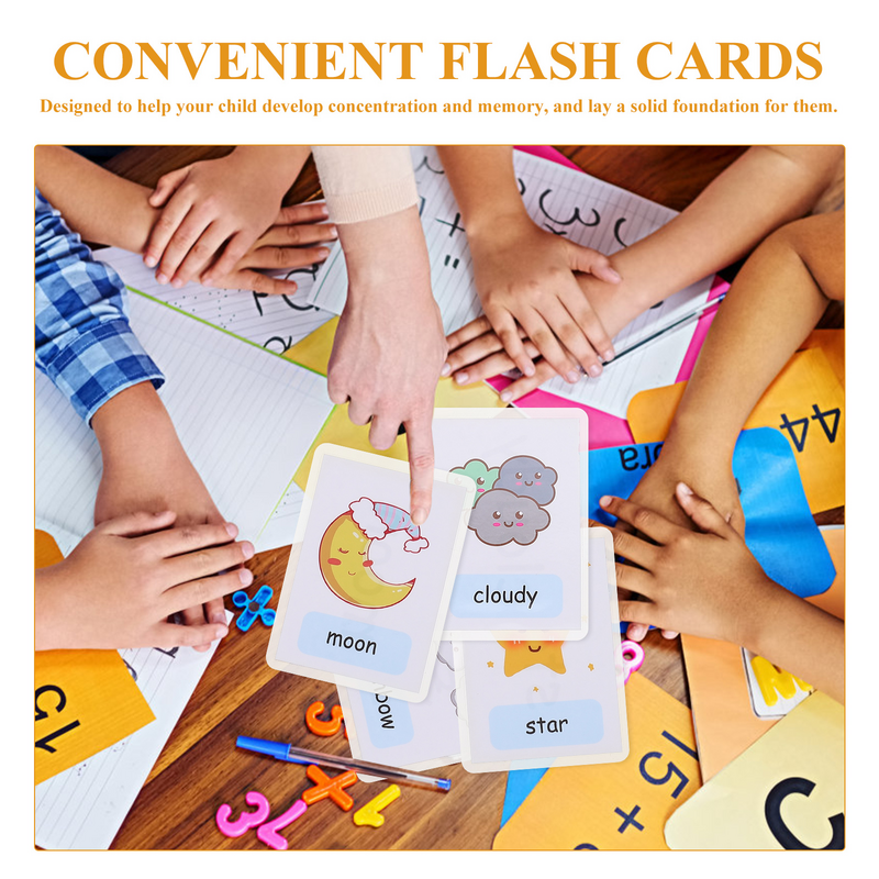 Leren Flashcards Draagbaar Woord Weer Cognitie Leren Waterdichte Kinderen Vroege Educatieve Multifunctionele Kinderen