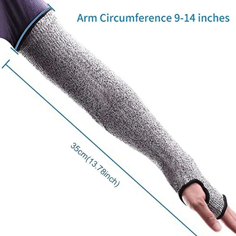 Manga de braço resistente a corte para homens e mulheres, capa anti-perfuração, proteção do trabalho, HPPE, nível 5, 1 pc