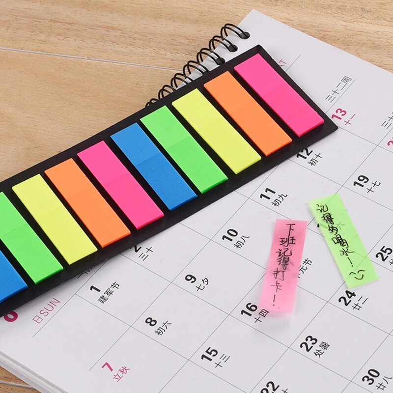 Creative Transparent Fluorescent Planner Stickers Classification Index Stickers BookMarker Memo Pad