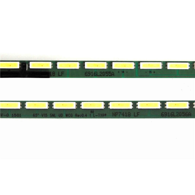 Tiras de luz de fundo LED para Samsung, UN65C8000XF, 65UF9500-UA, 65UF950V-ZA, barras 65 ", V15 SNL UD, WCG Rev0.4, 1 L, R-TYPE, 6916L-2055A, 2056A
