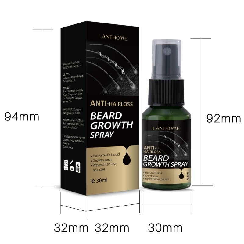 Y1UF 30 baardgroeispray Effectieve baardverzorgingsspray, perfect voor dagelijks gebruik