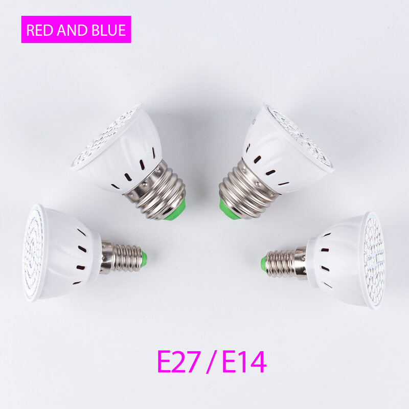 220V E27 Bohlam Lampu Tanaman LED Spektrum Penuh Lampu Sorot untuk Tanaman Biji Bunga Lampu UV Dalam Ruangan Lampu Sorot E14 LED Phyto