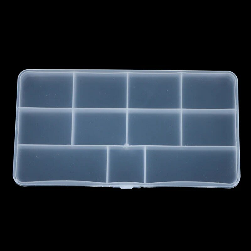 11 Slots Transparent Plastic Fruit Fork Storage Box Food Toothpick Bento Organizer Box Earring Pill Bead Screw Hairpin Case