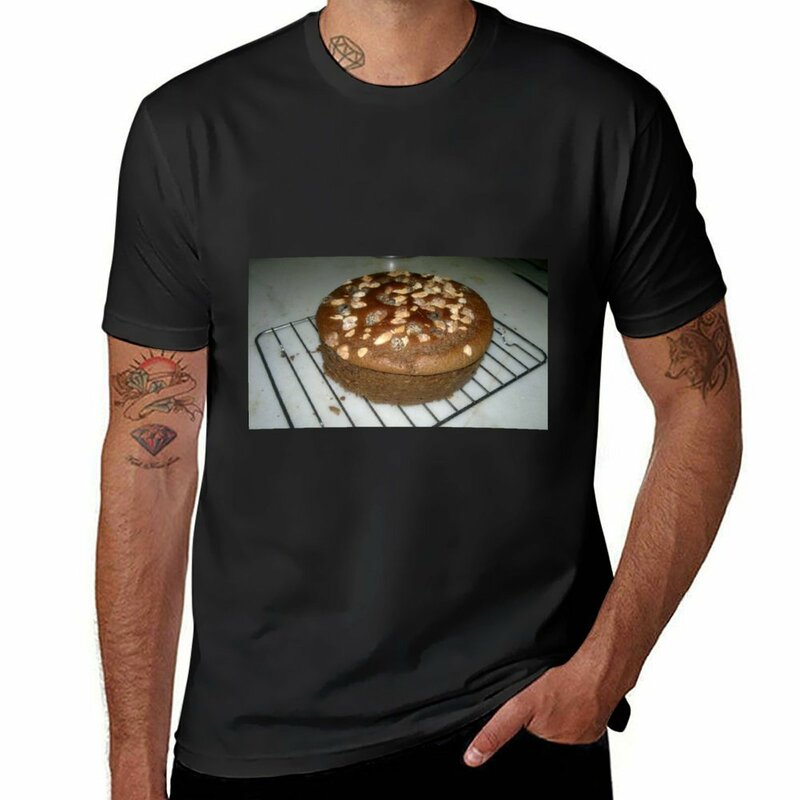 Летняя мужская быстросохнущая футболка с надписью «торт, испечь»