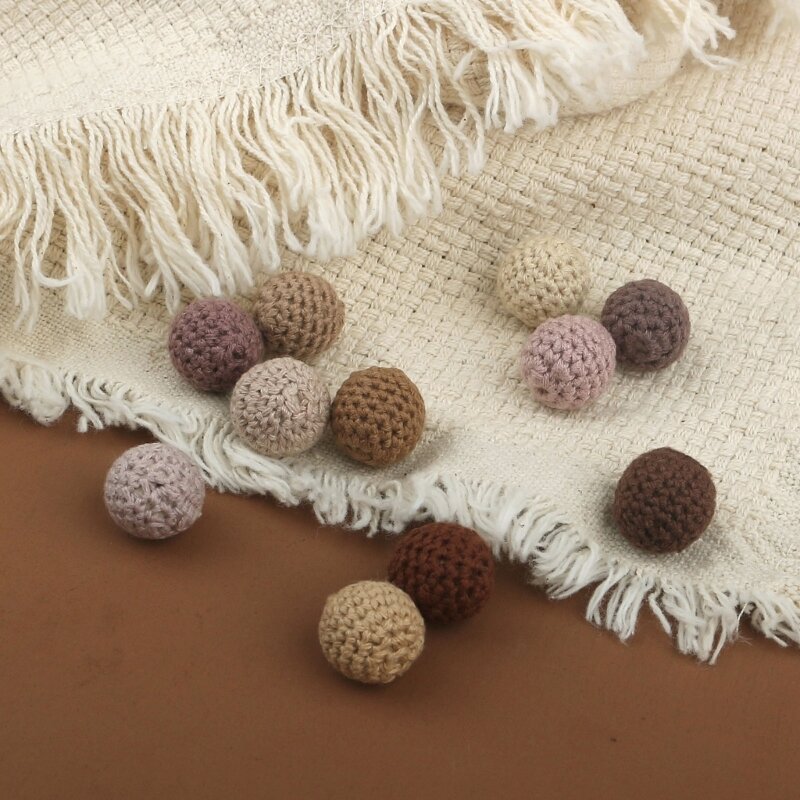 Perles artisanales colorées au Crochet 16mm, 5 pièces, pour bricolage, Clip sucette, lanière, collier, Bracelet, G99C