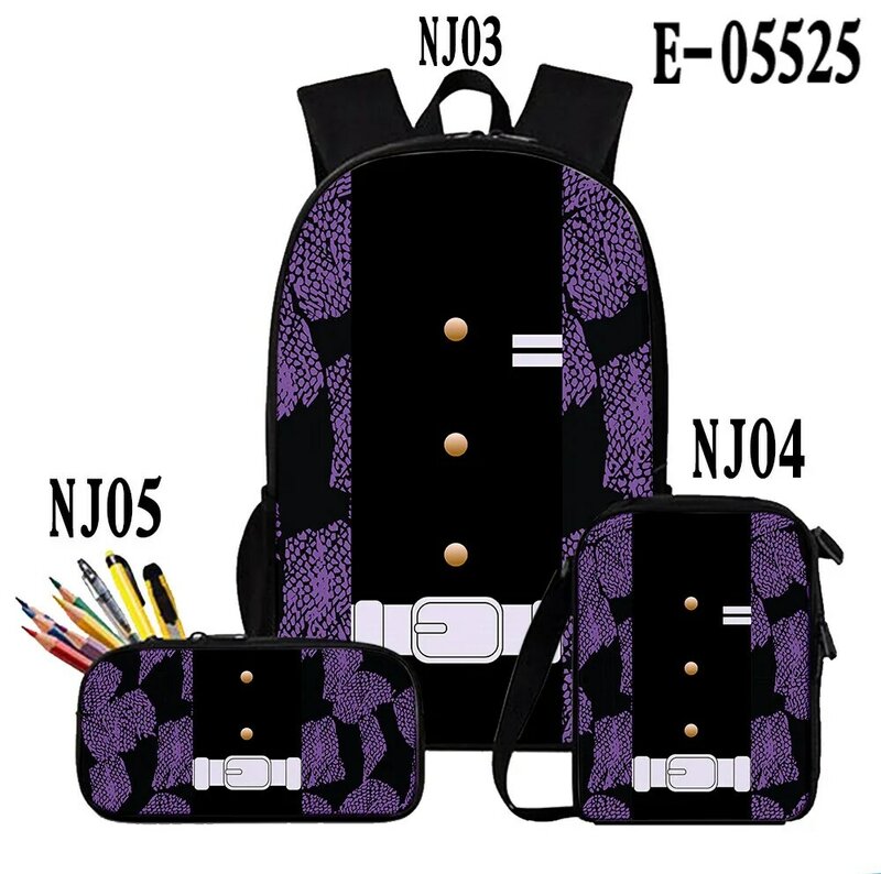 Klasyczna moda Anime Kpop 3D Print 3 sztuk/zestaw tornistry szkolne plecak mała torba na laptopa pochylona torba na ramię piórnik