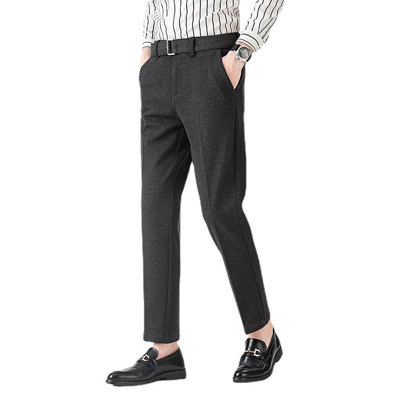 2023 New Winter and Autumn Mens Casual Cotton Pants Fashion Male Ankle Length Pants