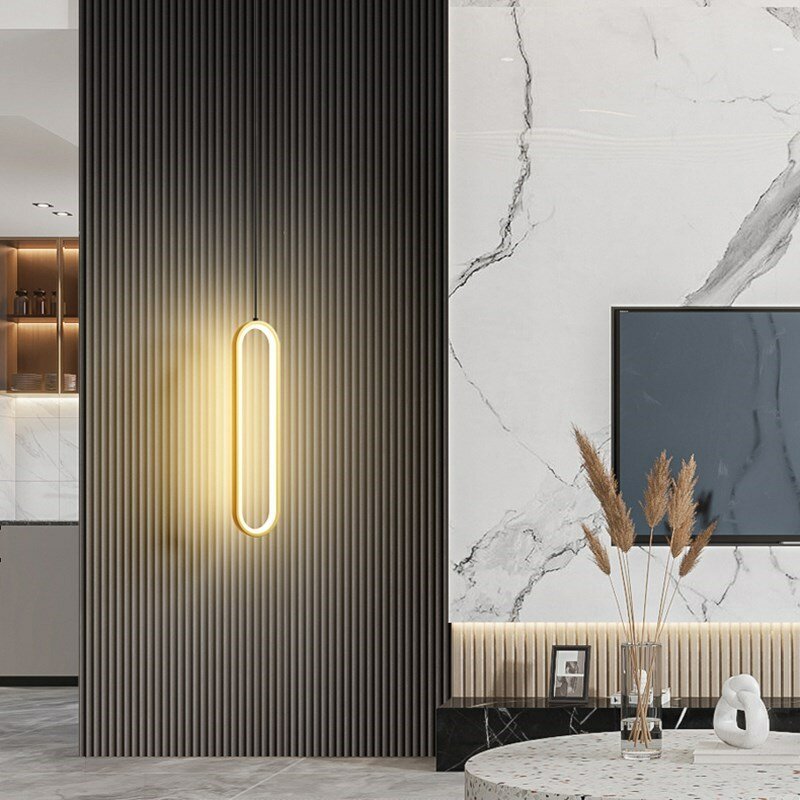 Moderne Minimalist LED Anhänger Licht Kronleuchter Für Schlafzimmer Restaurant Wohnzimmer Gold Schwarz Hängen Lampe Dekoration Glanz