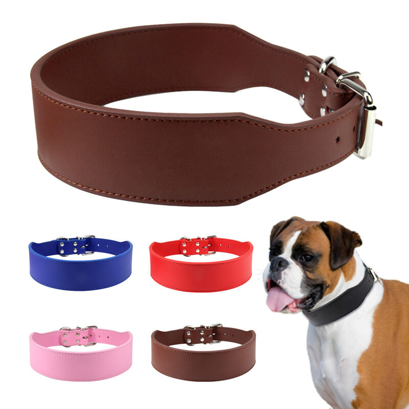 Width 5cm Durable Large Dog Collar Microfiber Leather Pet Neck Strap Fish Shape Collar for Medium Big Dogs Pitbull Bulldog L-3XL