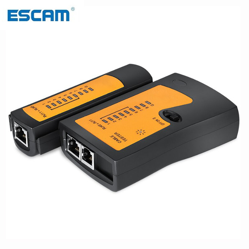 ESCAM RJ45 kabel tester sieci lan Tester kabli sieciowych RJ45 RJ11 RJ12 CAT5 nieuczciwych praktyk handlowych Tester kabla LAN sieci narzędzie do naprawy sieci
