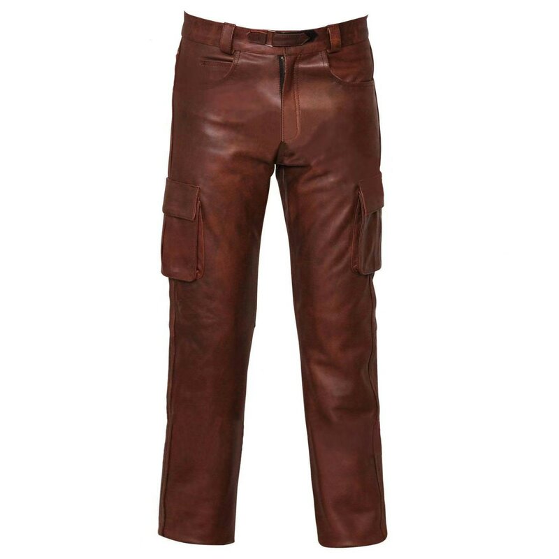 Męskie spodnie na co dzień ze skóry Pu Moda Rozrywka Wygodne, wszechstronne spodnie w jednolitym kolorze Odzież męska oversize