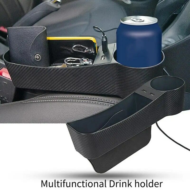 Car Seat Organizer Car Front Seat Holder Impact Resistant Auto Seat Side Organizer Cup Holder For Coffee Fits Minivans SUVs Cars