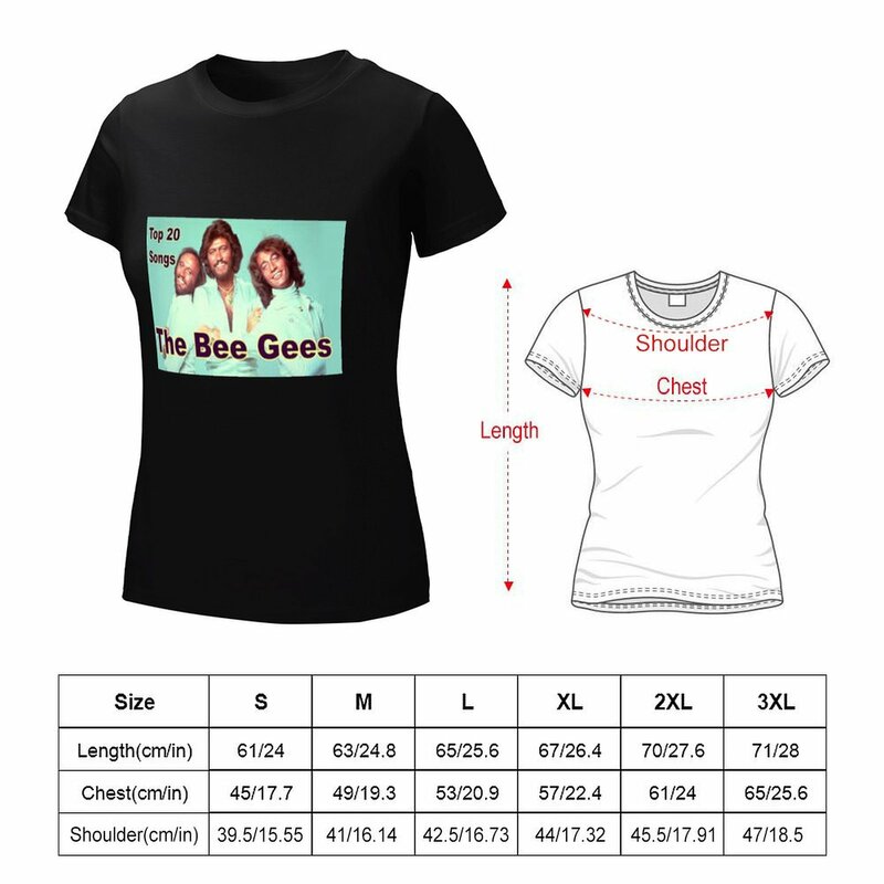 T-shirt Bee Gees para mulher, roupa de senhora, moda coreana, tops