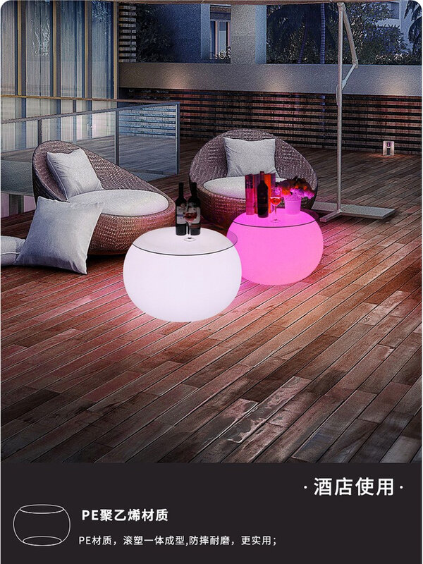 Mesa y silla que emite luz, combinación de muebles coloridos para eventos de boda, mesas y sillas de balcón, muebles de Bar LED