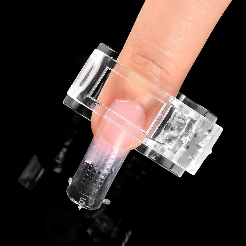 Pinzas acrílicas para uñas postizas, 1/5/10 piezas, puntas de uñas postizas de construcción rápida transparente, pinzas UV para extensión de uñas