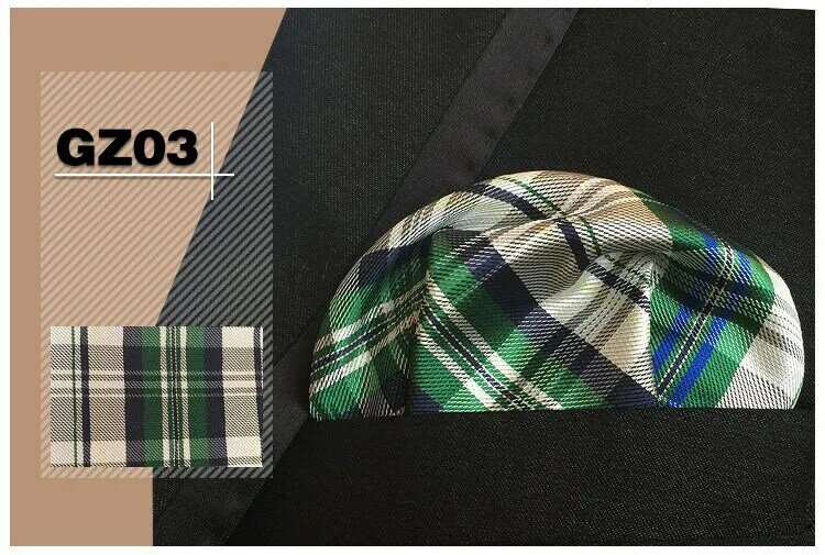 Classic Color Plaid Pockets Square for Man Party Business Office Formal Occasions Gift Accessories Handkerchiefs