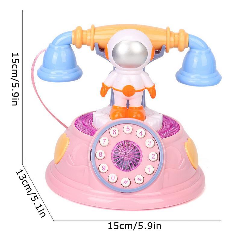 Telefon stacjonarny astronauta zabawka dla dzieci telefon stacjonarny przewodowa zabawka Retro telefon stacjonarny zabawka do sypialni w salonie