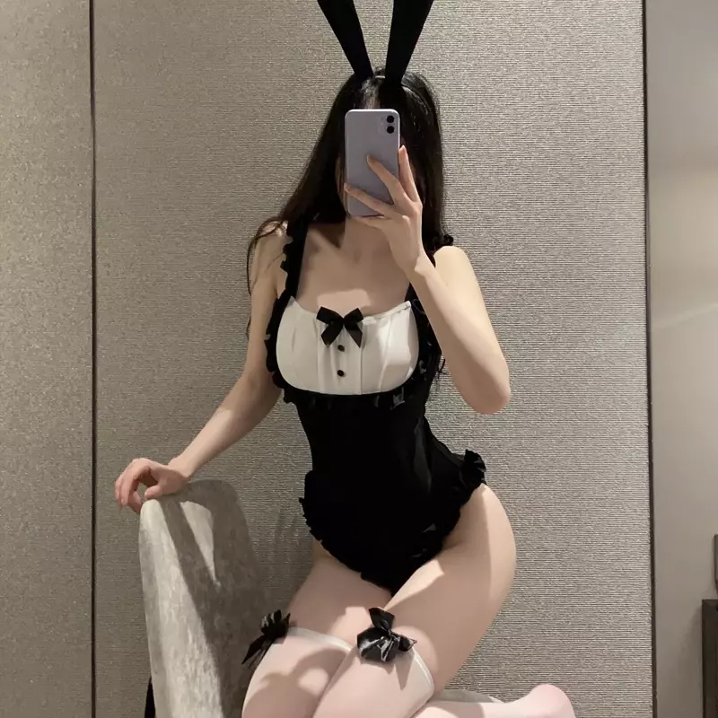Bunny Girl Body Suit Women Sexy Lingerie Cute Rabbit Costume Cosplay Set Porn Crotchless Bodysuit Erotic Anime Uniform Role Play