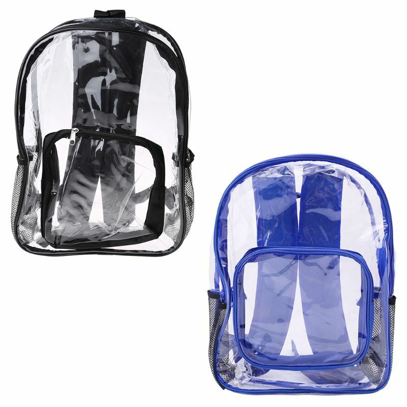 E74B 패션 여성 투명 PVC 투명 배낭 여행 어깨 가방 학교 Bookbags