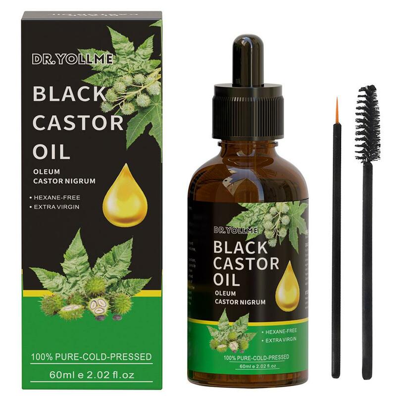 Aceite de ricino negro que nutre la piel, aceite esencial para masaje, productos para el Envejecimiento, previene el crecimiento de la piel de las cejas, cuidado del cabello O9r2