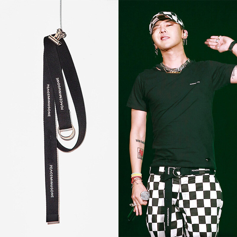 Cinturón de lona con estampado de letras para estudiantes, hebilla de doble bucle, estilo BF coreano, marca de moda, nuevo