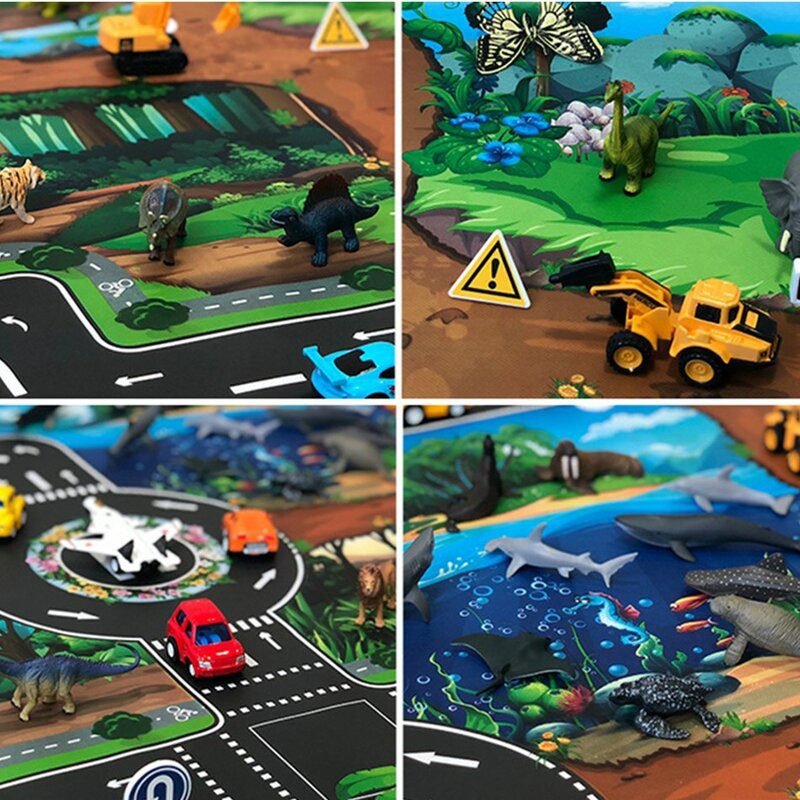 Zabawki dla dzieci świat zwierząt dla dzieci gra mapa zabawka dinozaur samochód dla dzieci zabawa dla dzieci dywan rozwój mata dla niemowlęcia mata do zabawy i gry