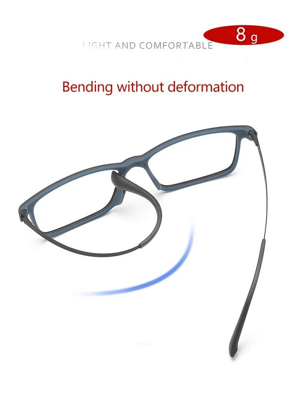 TR90 إطار نظارات الرجال النساء Gafas مربع البصرية المضادة للأشعة الزرقاء التقدمية اللونية عدسة المطاط محرك نظارات القراءة