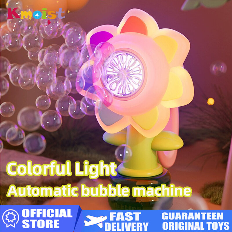 Dacing Sunflower Bubble Machine Swing Electric Automatic Bubbles Maker Pomperos Summer Soap Blower giocattoli all'aperto per regali per bambini