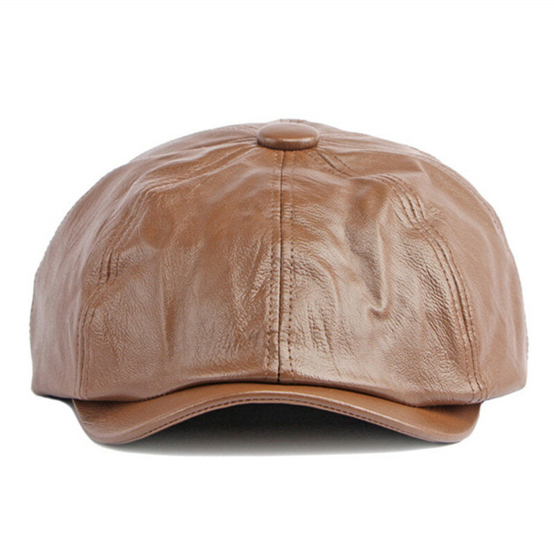 2023 Spring Autumn Faux Leather PU Newsboy Caps For Men Women Casual Couple Sports Cap Fashion Vintage Party Hats Free Shipping