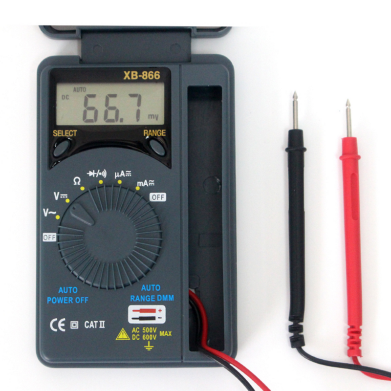 Lcd Range Auto Digitale Pocket Voltmeter Multimeter Tester Tool Acdc XB-866 Mini Meter UNI-T 0 ℃ ~ 50 ℃ Standaard Zonder Batterijen