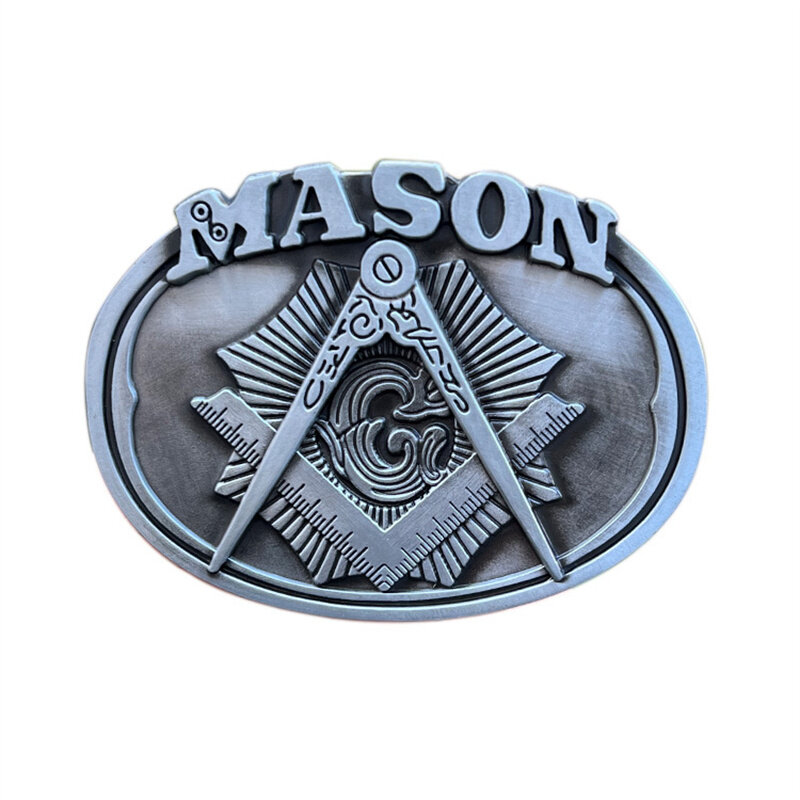 Kompas lipat aturan Mason belt buckle Western cowboy