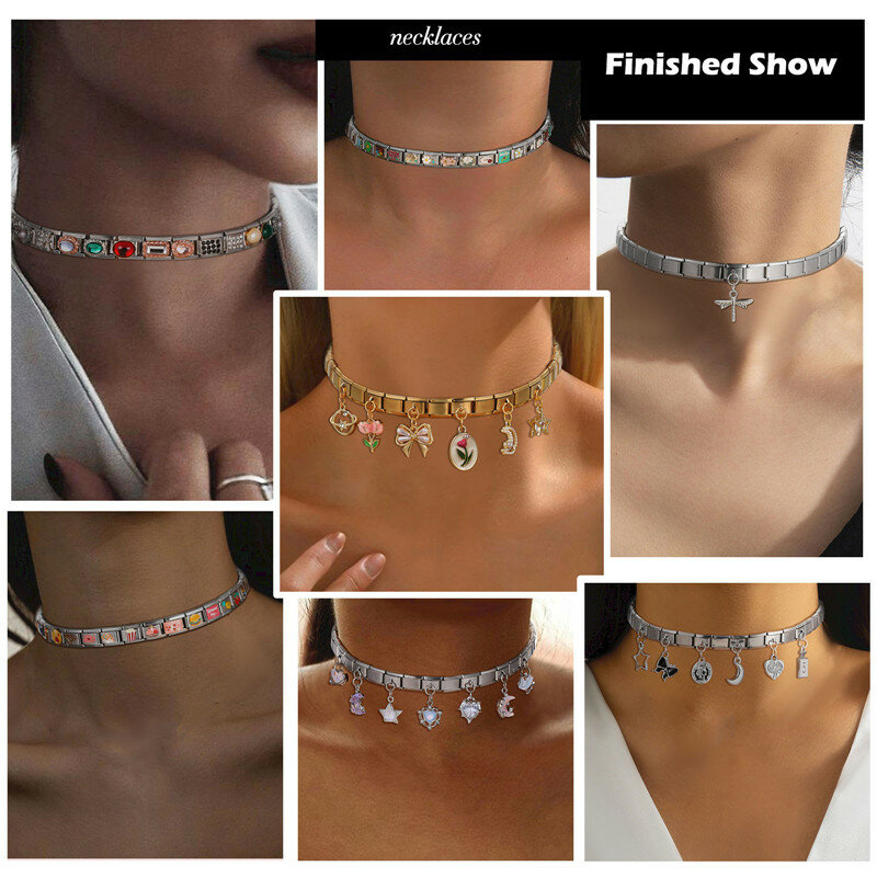 DIY Module Bracelet Jewelry Accessories Cute Butterfly Star Charm Italian Link Fit 9mm Stainless Steel Bracelet Punk Jewelry