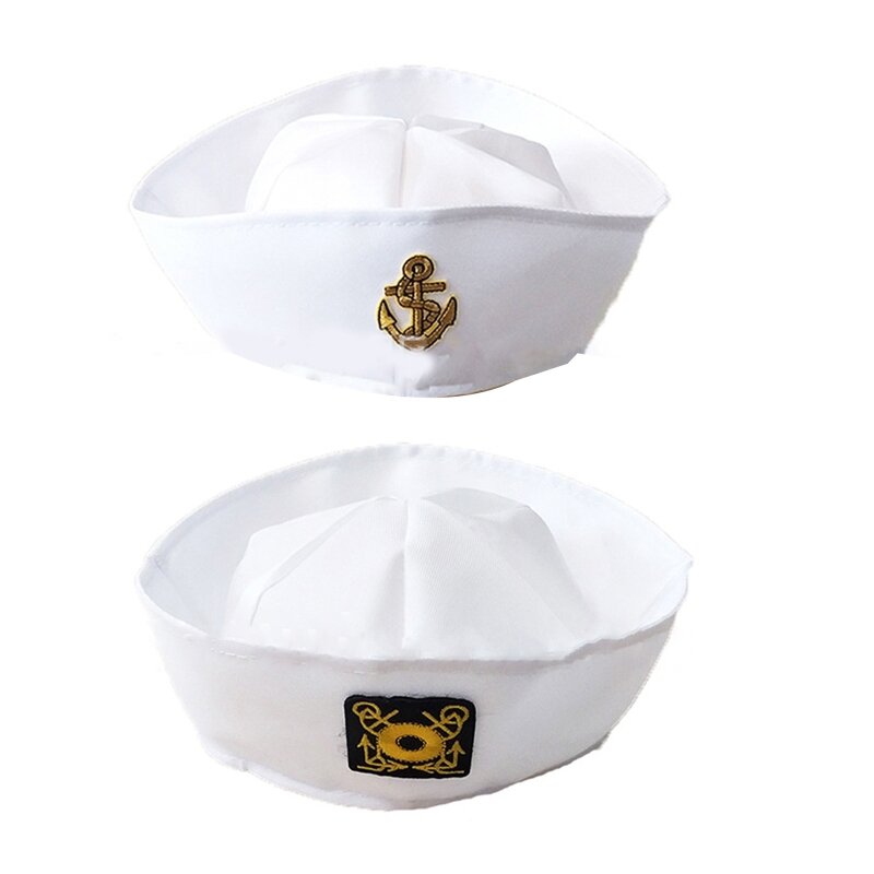 Militär Hüte Weiß Kapitän Sailor Hut Navy Marine für Party Cosplay Kostüm