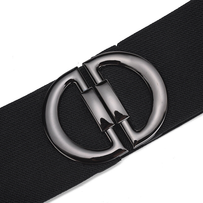 ZLY-cinturilla elástica de lujo para mujer, banda ajustable de Material de cuero PU, aleación de Metal, logotipo de marca, 85CM, 2023