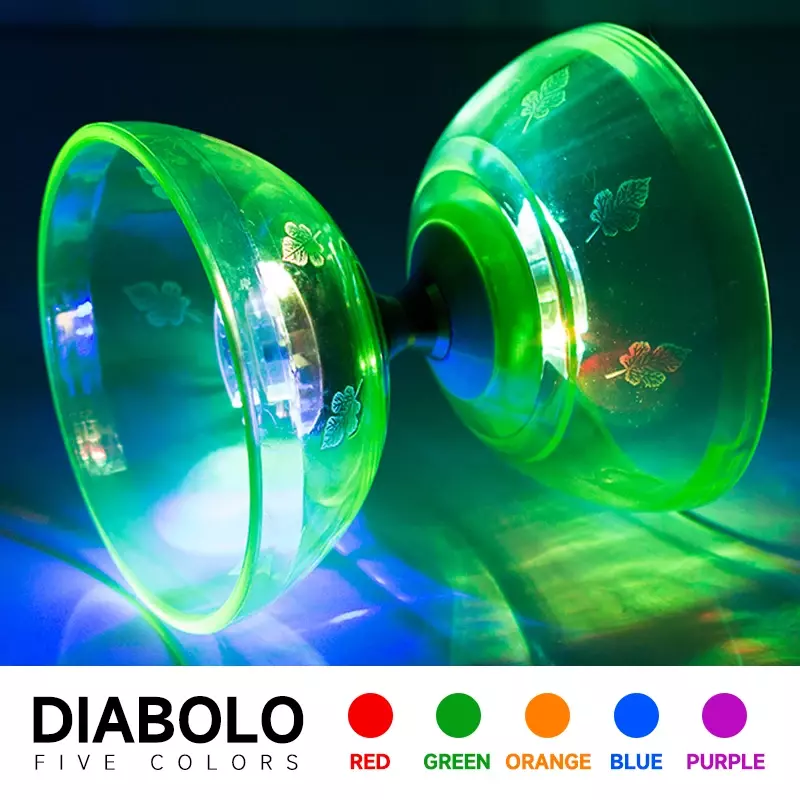 Luminous Diabolo Professional Three Bearing High-speed Rotation Environmental Silicone Children's Gift Outdoor Fitness Exercise