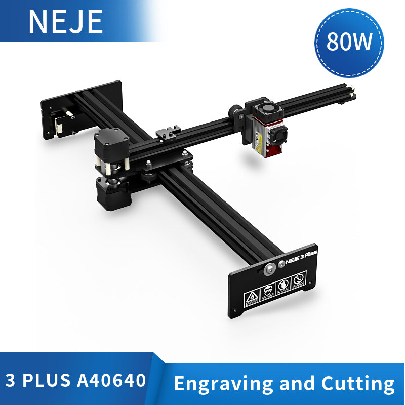 NEJE 3 Plus-Mini Graveur Laser Sans Fil CNC de Bureau, Machine de Découpe, Routeur à Bois, 32 Bits, 30/50/80W