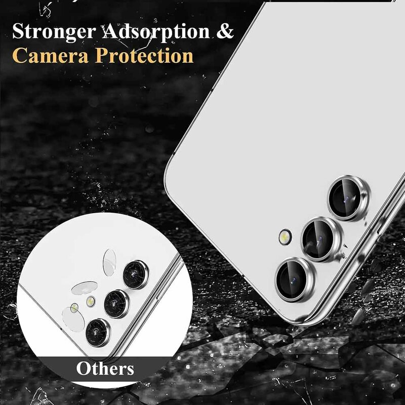 Vidro protetor da lente da câmera para Samsung, anel traseiro do metal, estojo do protetor, galáxia A55, A35, A15, 5G