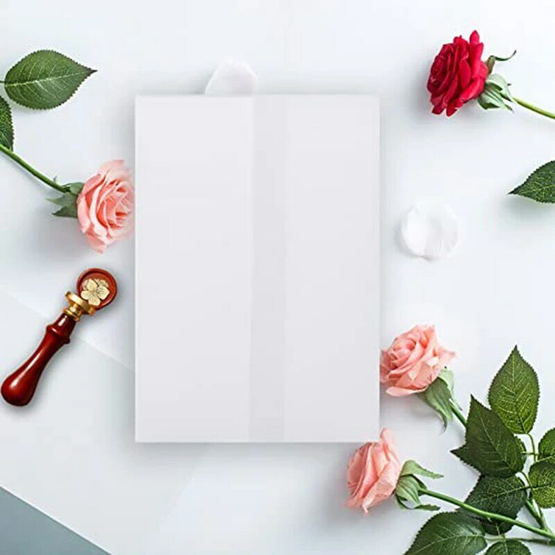 100 Pcs Pre-Folded Vellum Paper For Invitations, For Wedding Baby Shower Birthday Party