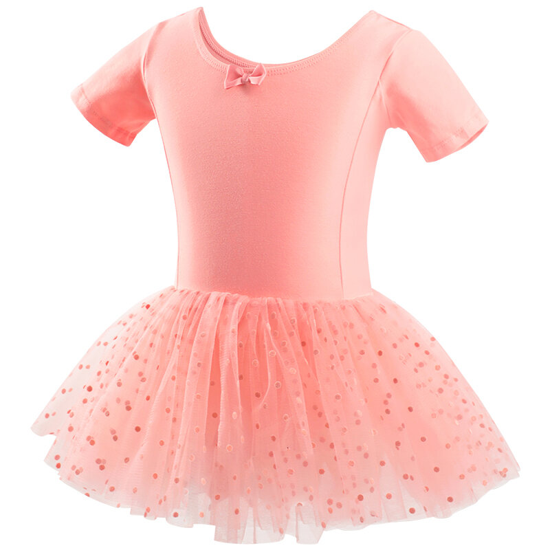 Балетное платье-пачка для девочек, детское гимнастическое Тюлевое трико, боди, Розовый Лебедь, озер, балетные костюмы с юбкой в горошек