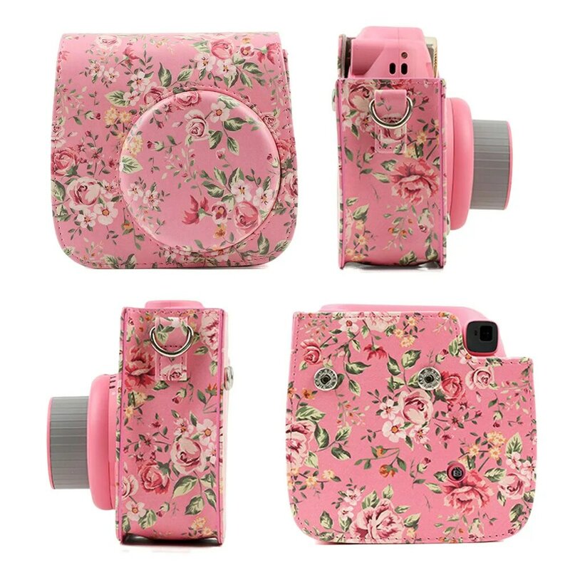 Tas Kamera Bawaan Kulit PU Dompet Casing dengan Tali untuk Fujifilm Instax Mini 8 8 + 9 Aksesori Kamera Instan