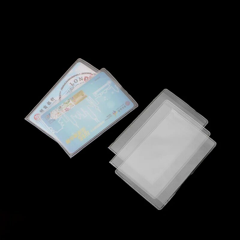 20Pcs Rectangle Clear Plastic Work Badge Credit Card Holder Protective for Case
