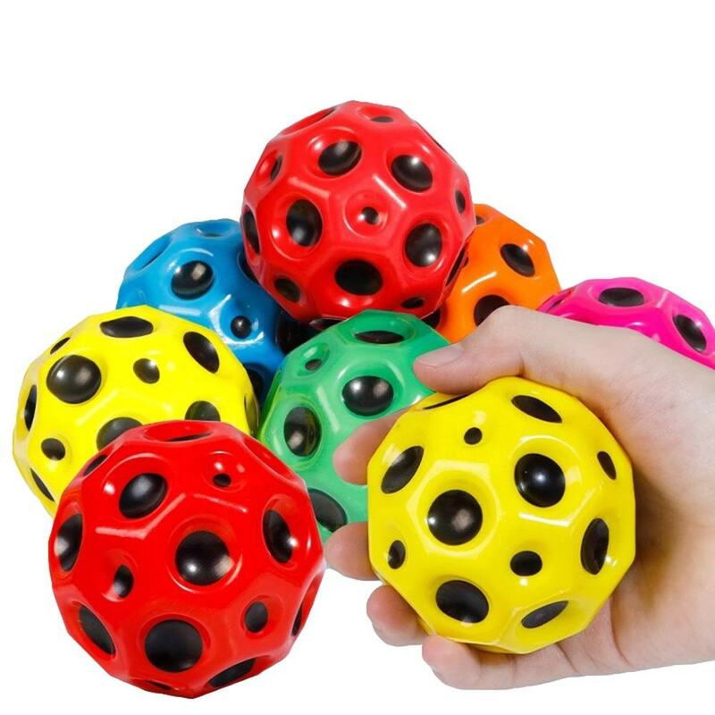 Anti-fall Porous Soft Space Balls Bouncy Ball Kids Indoor Toy Popping Sensory Fidget Toys For Adult Kids Stress Relief Hole Ball