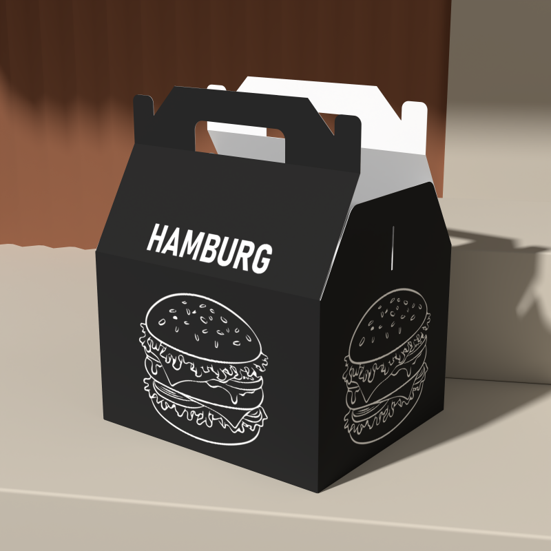 Produk kustom desain baru kotak ayam goreng portabel kotak kemasan Hamburger kotak karton Burger